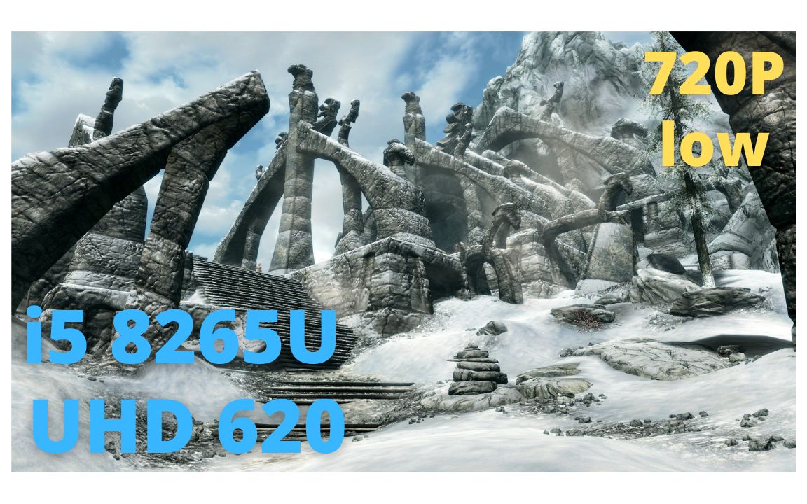 【核显玩游戏?】UHD 620 + i58265U | 720P最低画质 帧率测试 | 上古卷轴Ⅴ:天际 特别版哔哩哔哩bilibili