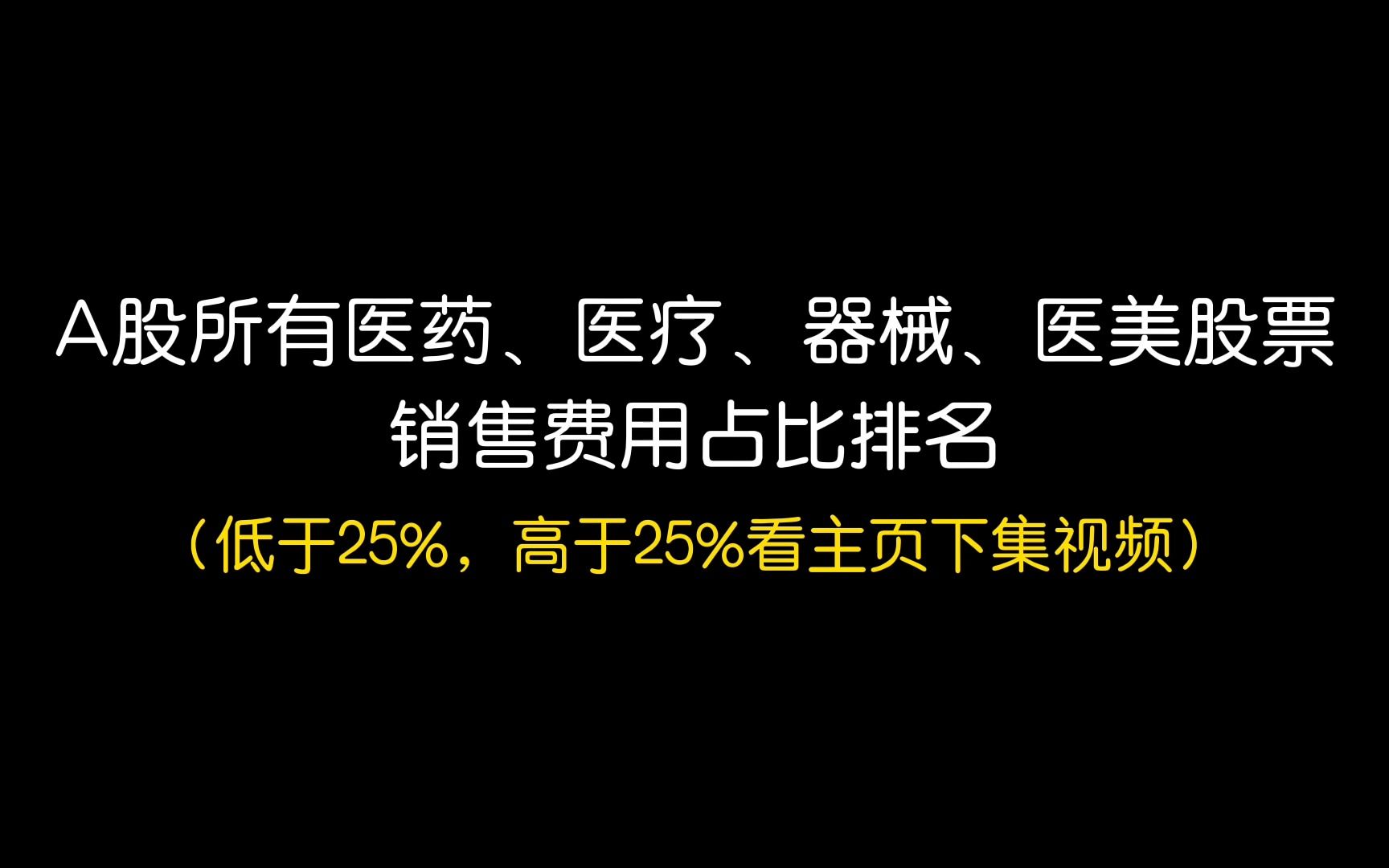 A股所有医药、医疗、医美行业销售费用排名(1)哔哩哔哩bilibili