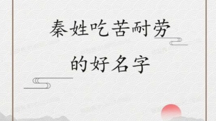 秦姓吃苦耐劳的好名字~哔哩哔哩bilibili