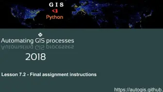 AutoGIS Lesson 7.2 (2018) - Final assignment instructions最终作业说明