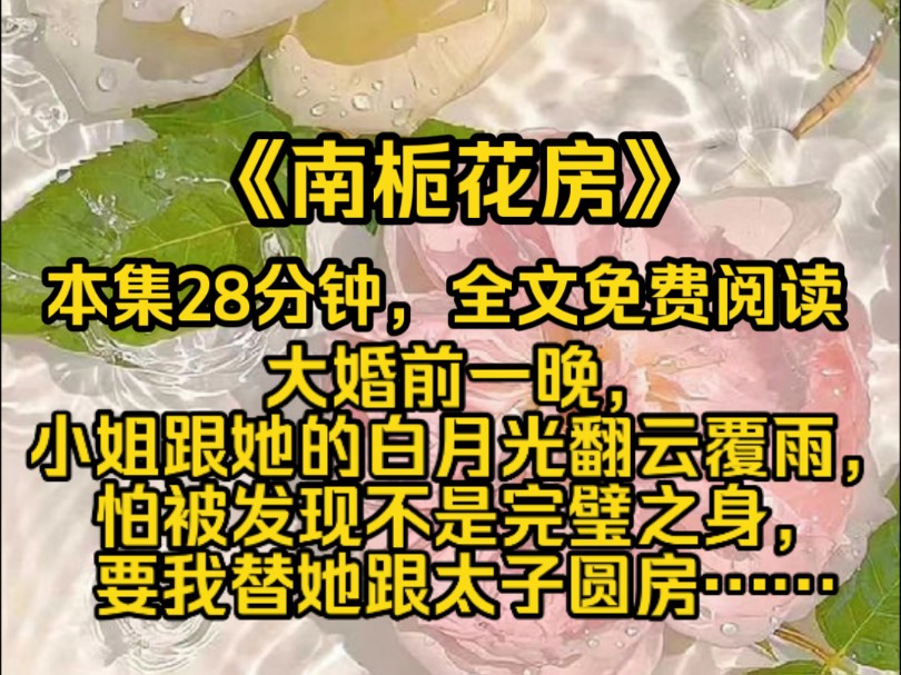 [图]南栀花房，大婚前一晚，小姐跟她的白月光翻云覆雨，怕被发现不是完璧之身，让我替她跟太子圆房……