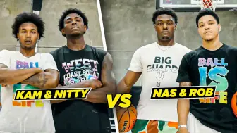 Download Video: ballislife强强联手2v2球局- rob和Nasir 联手对战 kam和 Frank Nitty