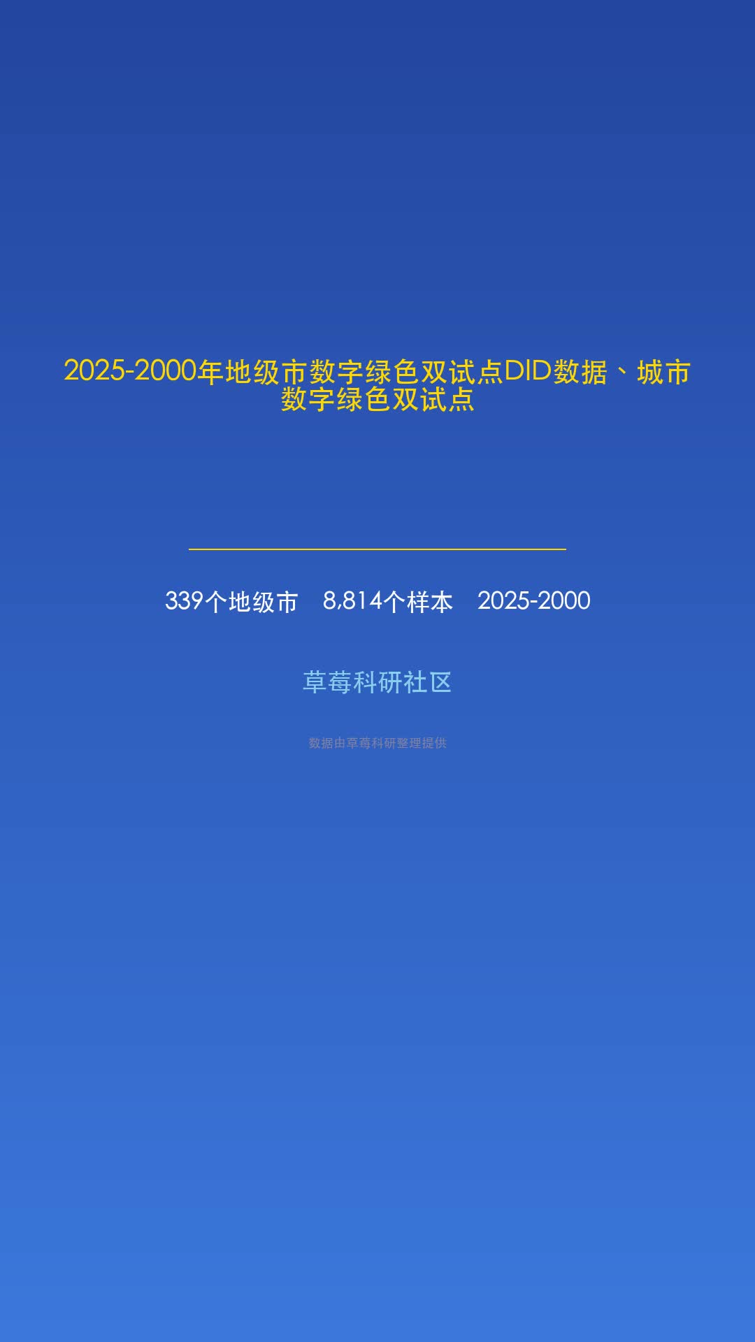 2025-2000年地级市数字绿色双试点DID数据