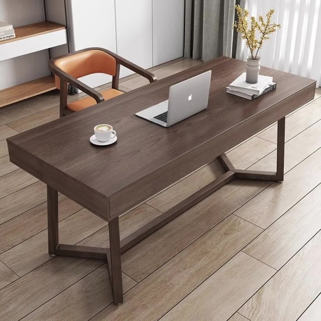 【168元券】白蜡木书桌现代简约轻奢带抽屉书桌极简意式书房北欧实木