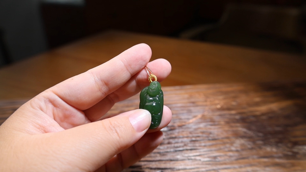 碧玉佛公吊坠