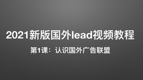 21新版国外lead视频教程第1课 认识国外广告联盟 哔哩哔哩 つロ干杯 Bilibili