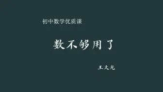 【初中数学优课】数不够用了 教学实录（含教案课件）