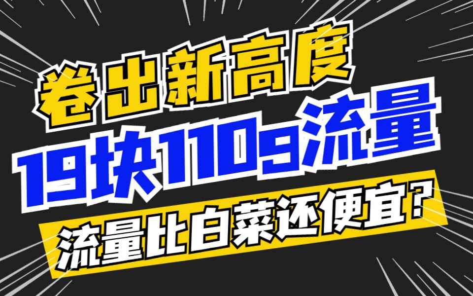 电信杀疯了!!19块110g的电信流量卡,简直离大谱!!哔哩哔哩bilibili