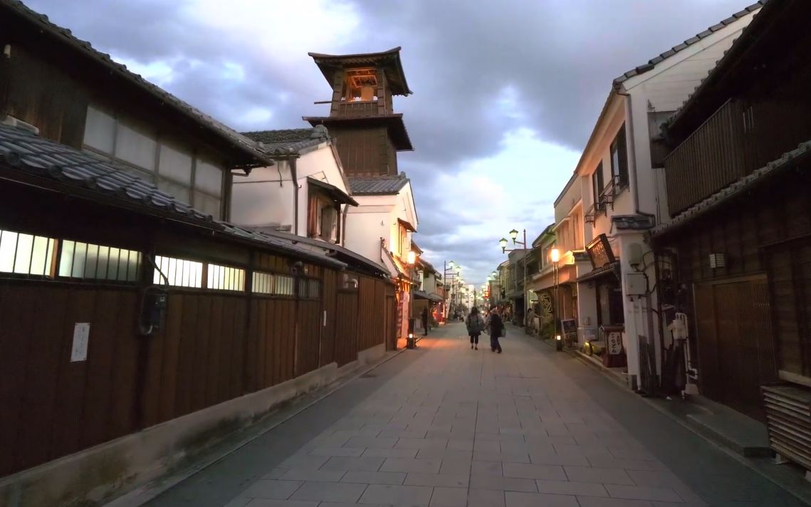 超清日本漫步埼玉县川越市神庙和钟楼202011