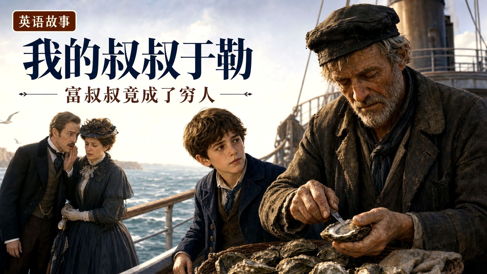 《我的叔叔于勒》初级英语听力：全家苦等发财归来的叔叔，却在船上认出卖牡蛎的穷人正是他