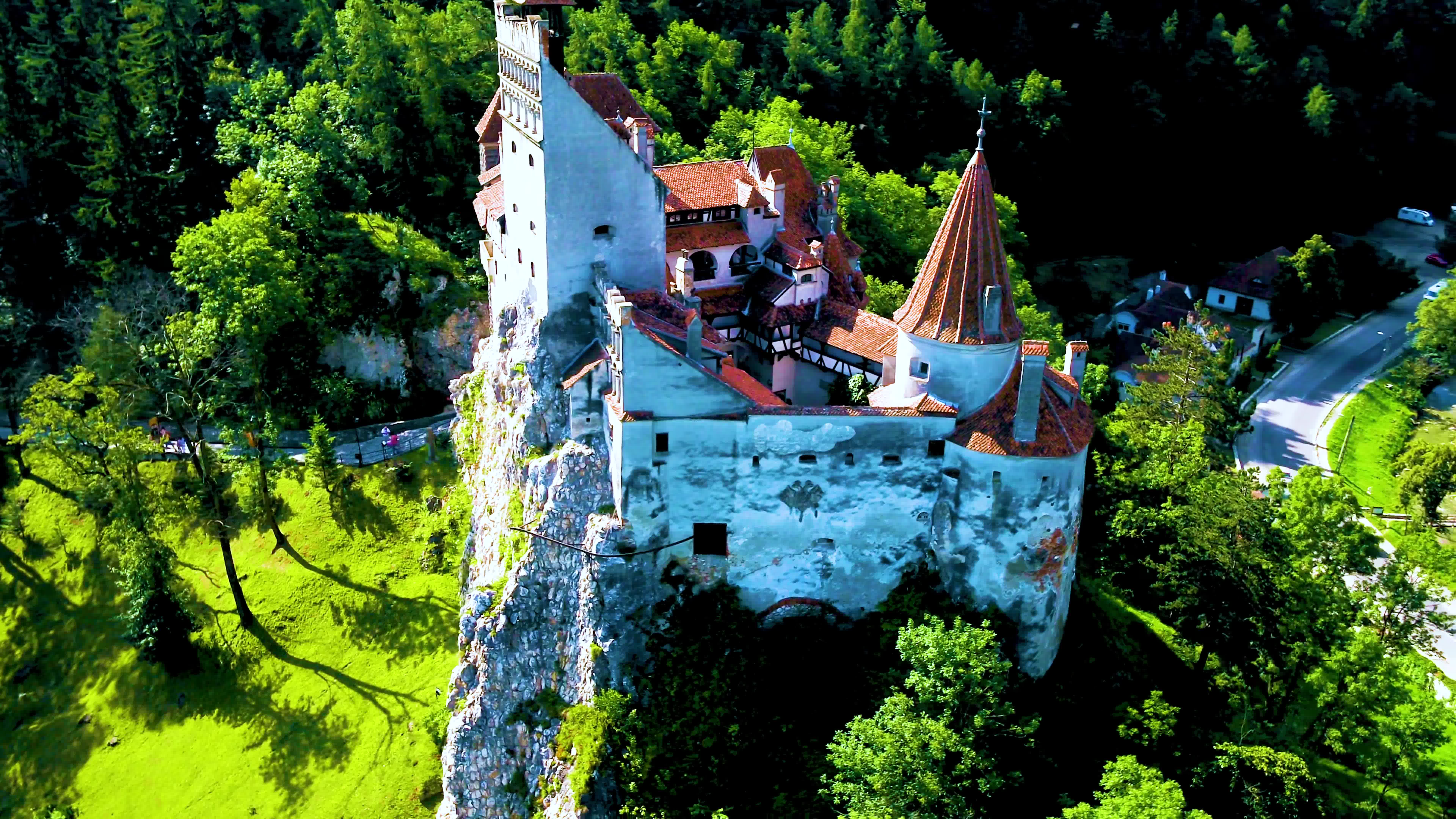 8k 视频 罗马尼亚 拜恩古堡 僵尸古堡 bran castle, romania in 8k