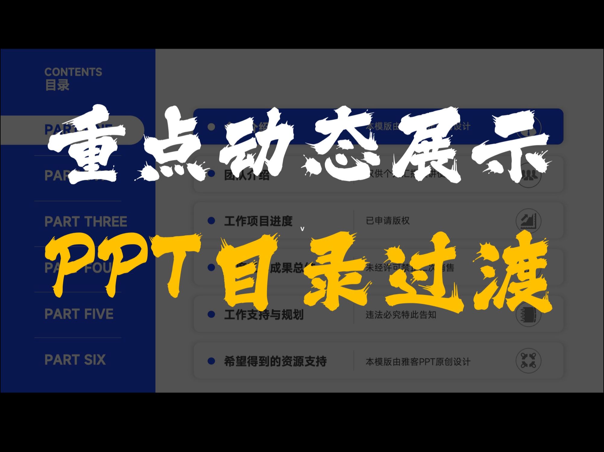 用PPT做商务重点动态突出的目录过渡页哔哩哔哩bilibili