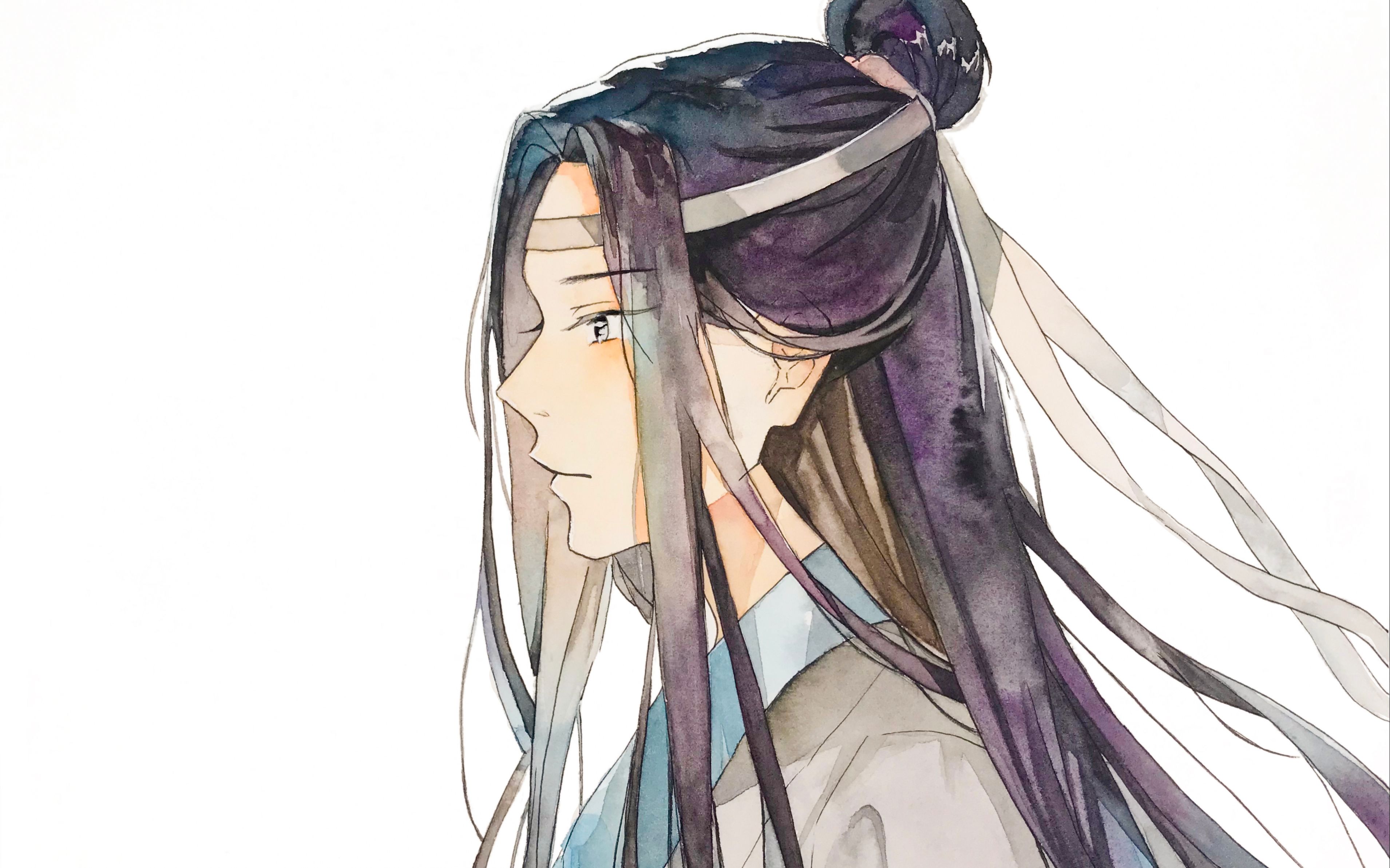 【水彩】【魔道祖师】蓝忘机 水彩原画临摹_哔哩哔哩 (゜-゜)つロ