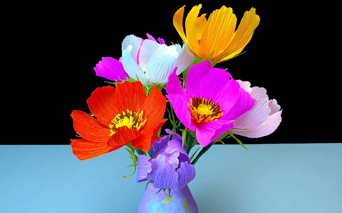 手工妙招!用褶皱纸巧手制作格桑花,绝美手工艺术!