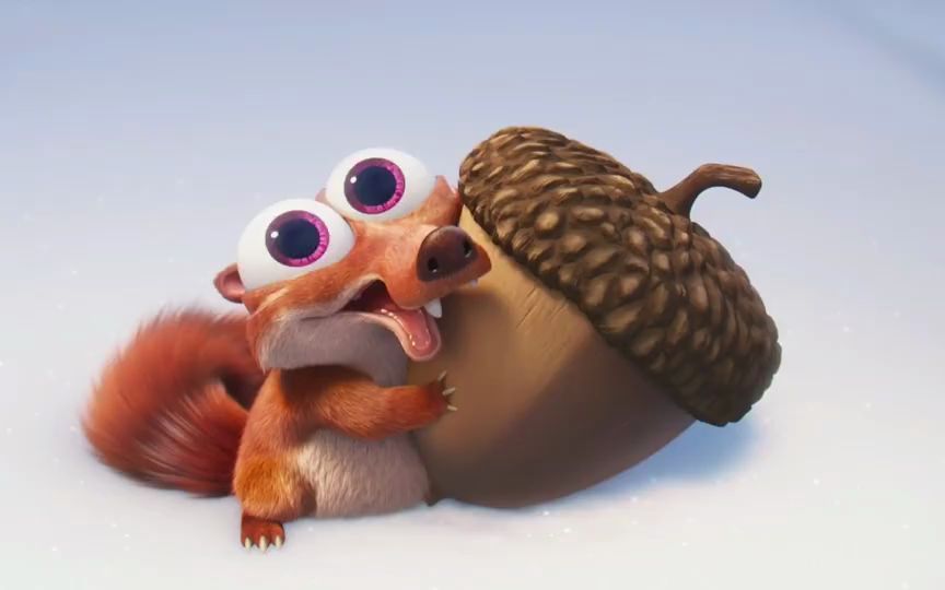 冰河世纪的松鼠找到美鼠,终于喜当爹,还吃了梦寐以求的橡果