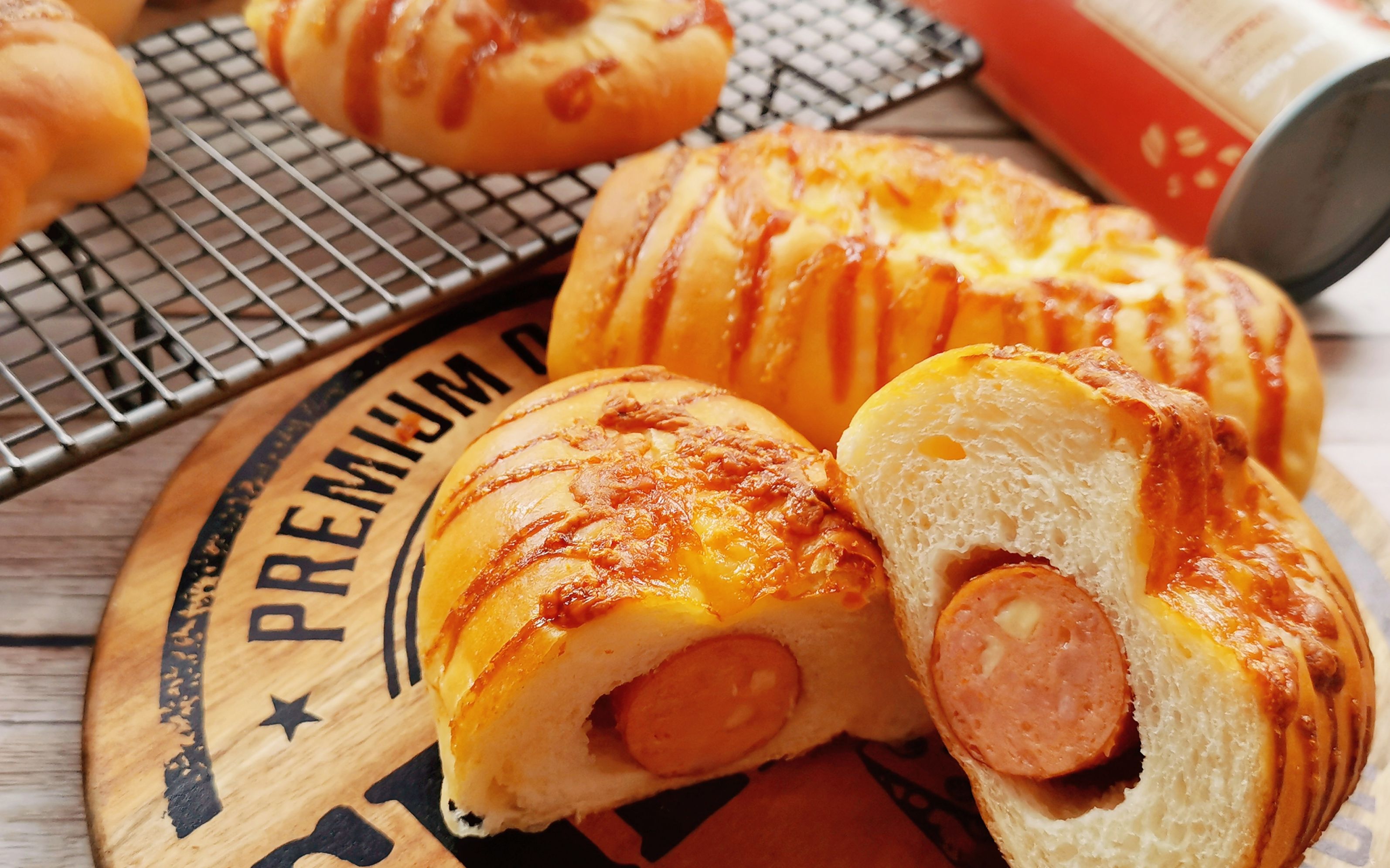 【q软芝士肠仔包】汤种法,芝士味浓郁,新手一学就会