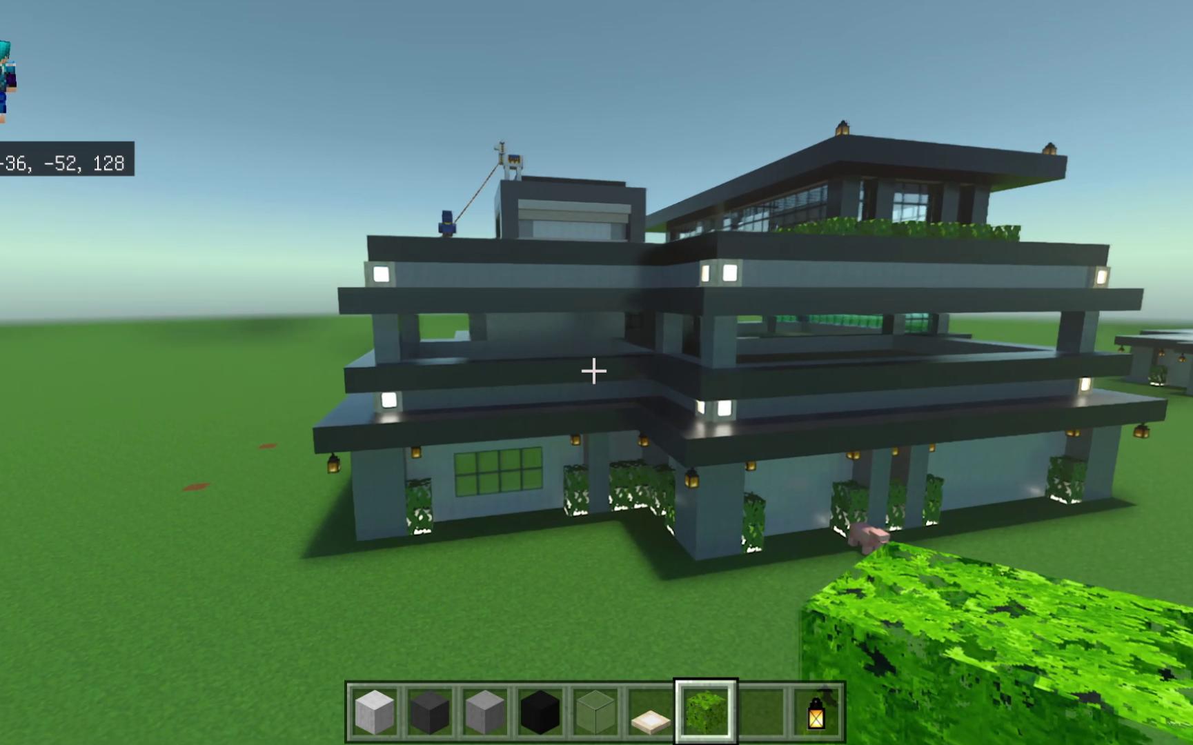 mc建筑教程非常简单的双层现代建筑建筑过程小白也能轻松学会我的世界