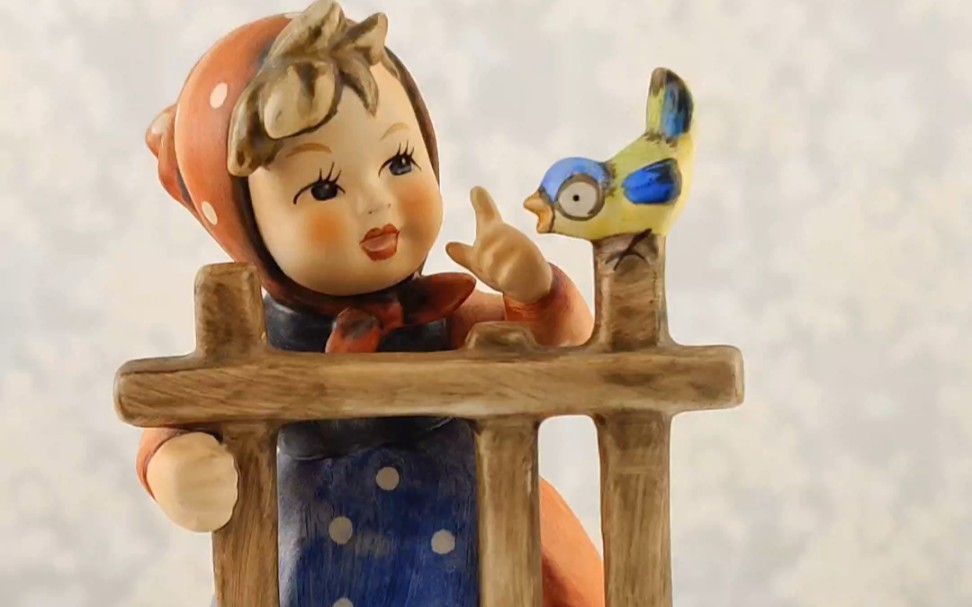 德国高宝手绘陶瓷喜姆娃娃可爱瓷偶中古装饰摆件