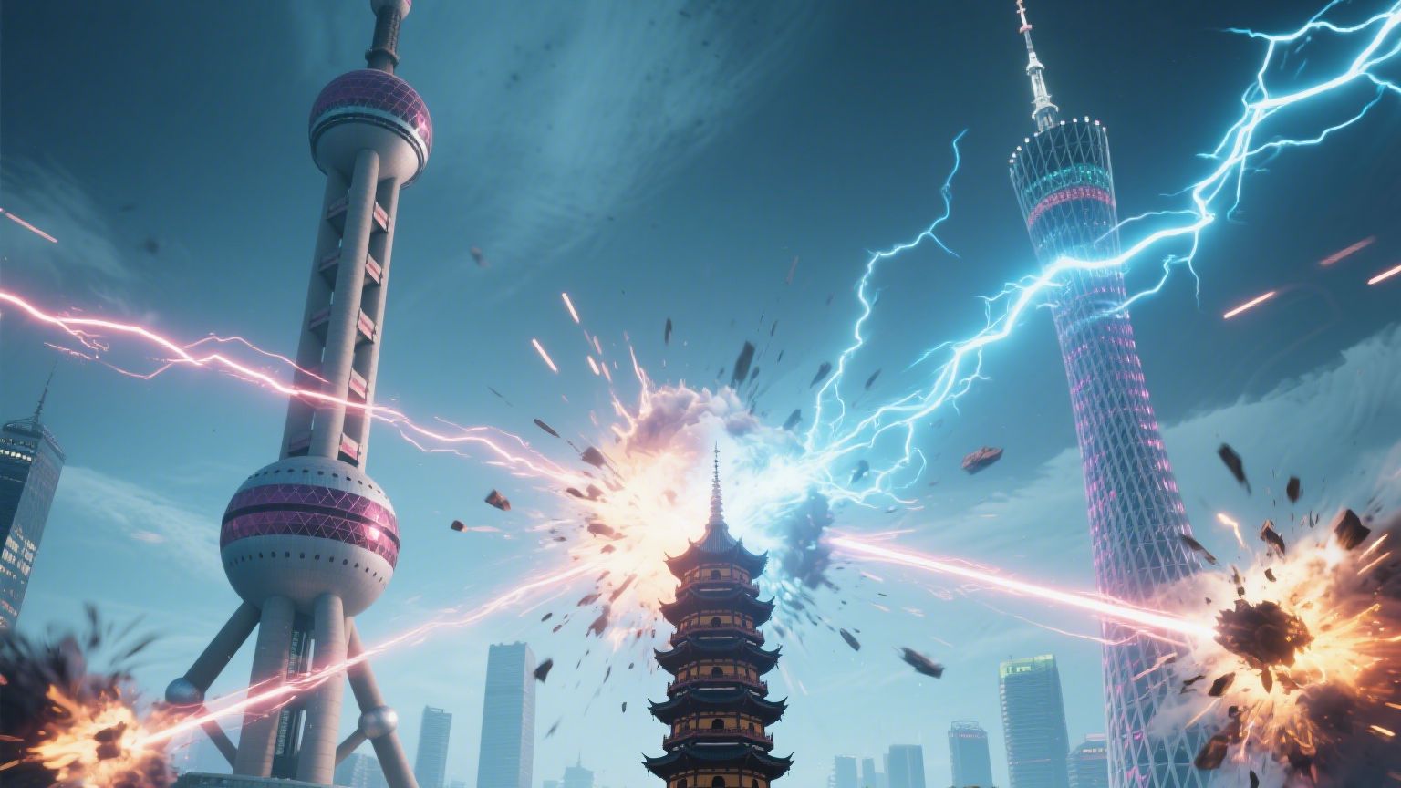 【地球online】盘点各地防御塔第一期！无限火力东方明珠，最远射程广州塔 ！