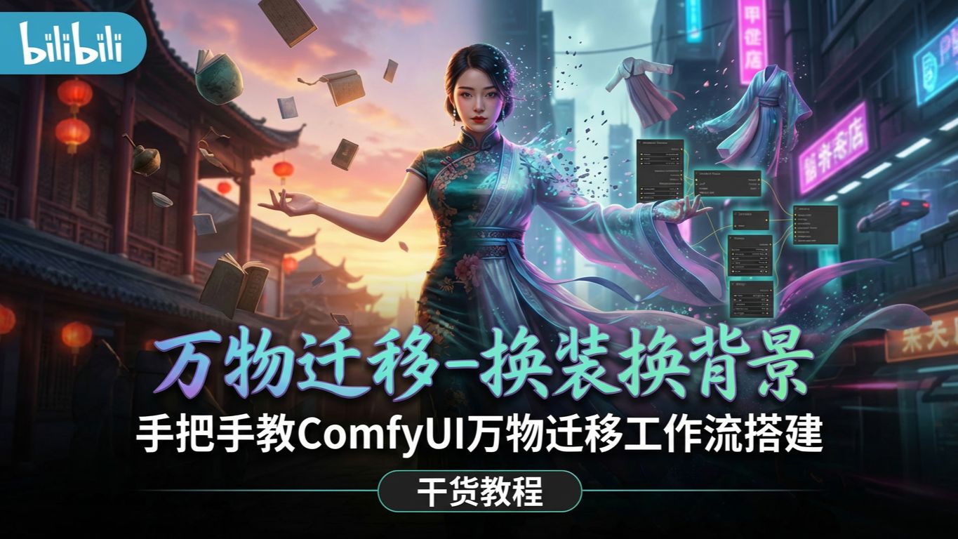 万物迁移搭建及详解——电商福音，换啥都行——ComfyUI喂饭级教程第七期（ComfyUI-N8N全系列免费教程）