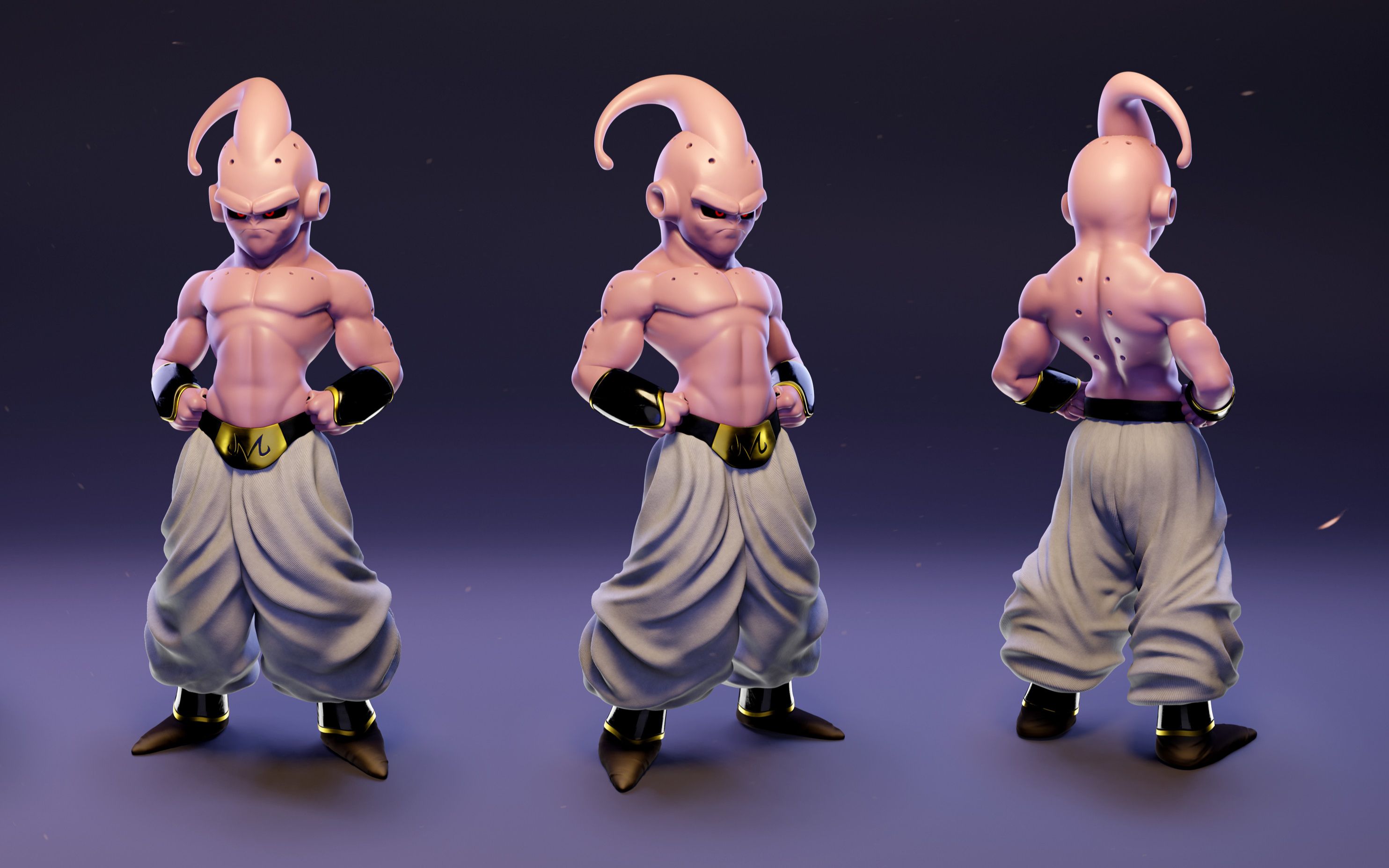 活动作品zbrush游戏建模魔人布欧游戏角色及手办全身次世代角色高模zb