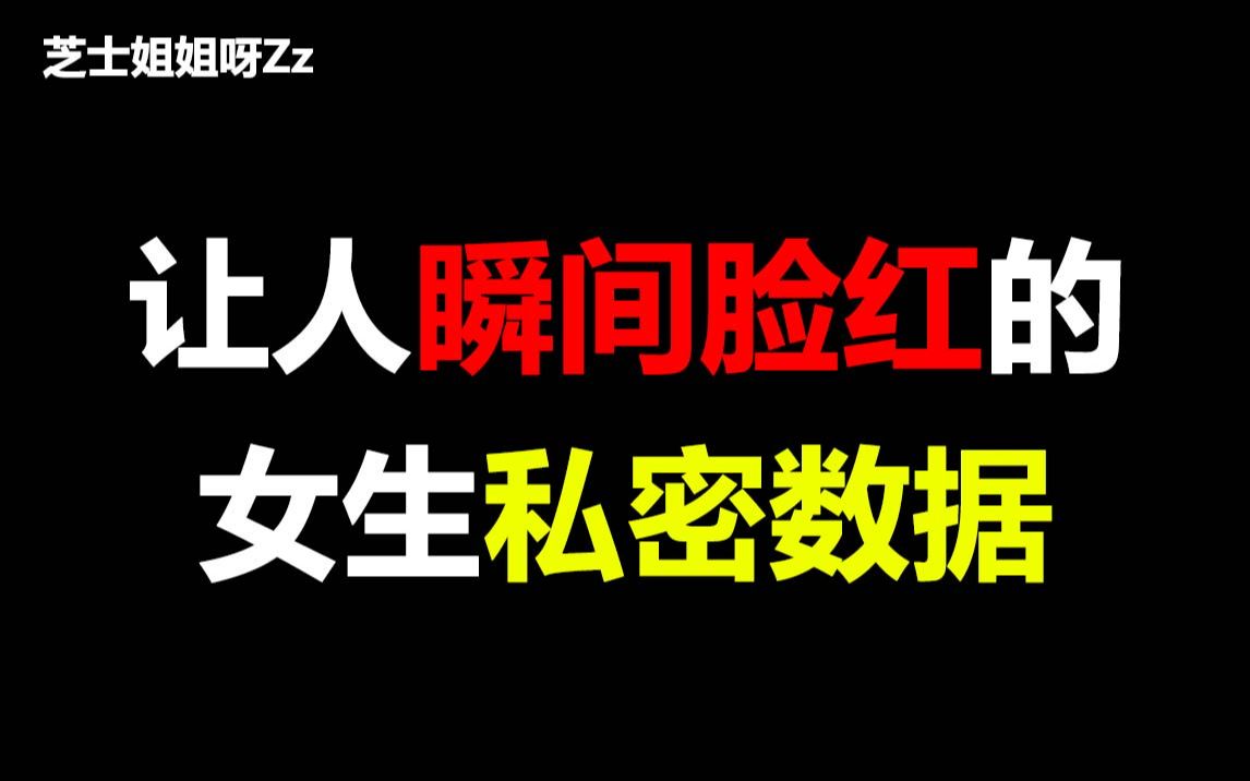 [图]【男生勿进】让人瞬间脸红的女生私密数据，震惊！！