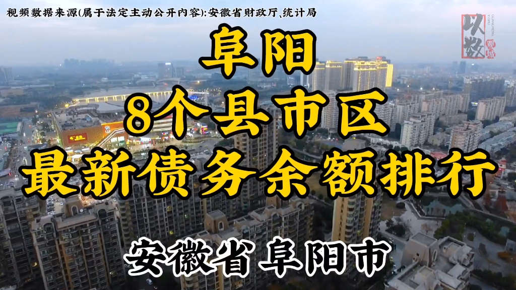 安徽省阜阳市下辖8个县市区最新债务余额排行,发掘城市数据,洞察别样安徽阜阳哔哩哔哩bilibili