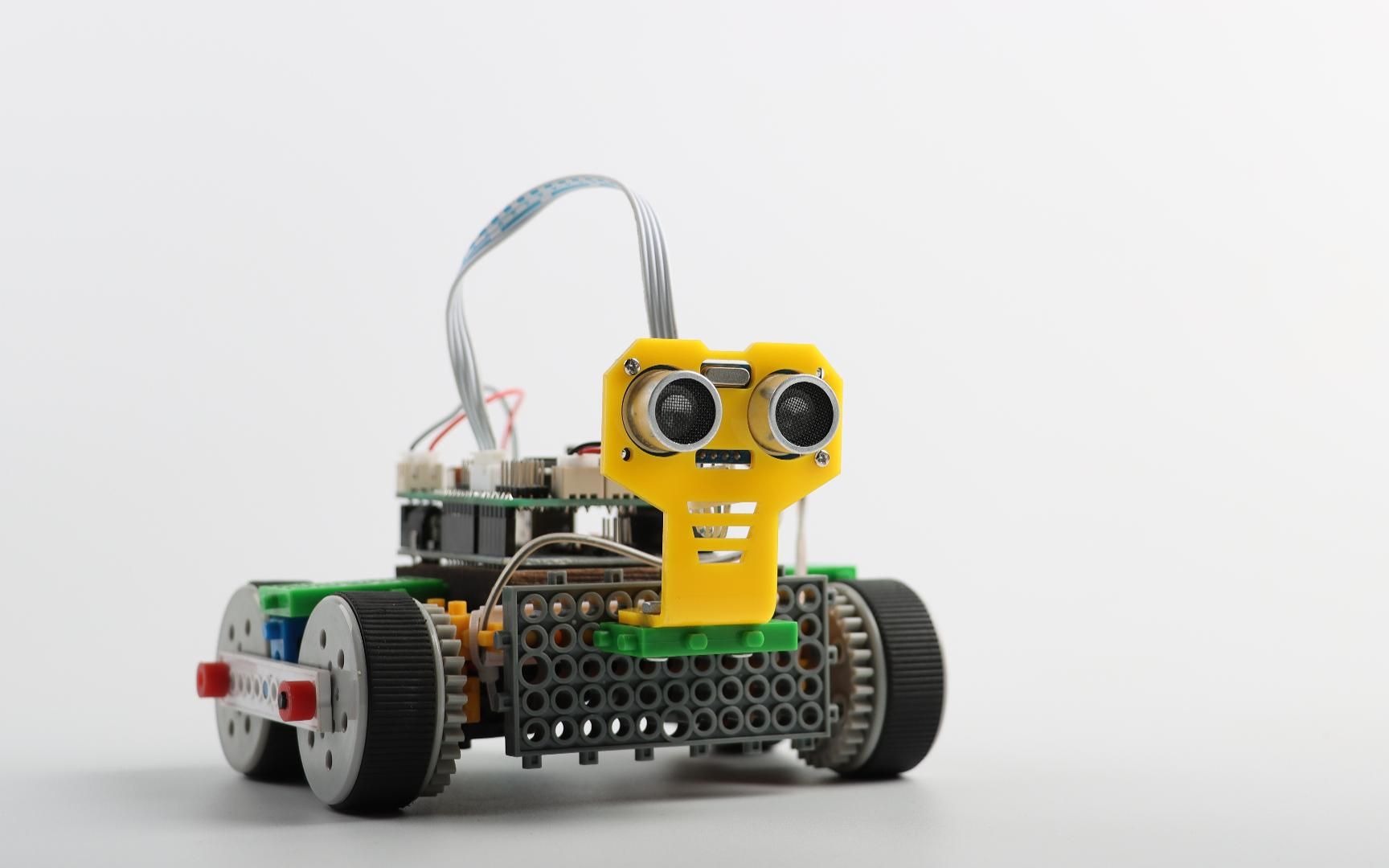 波避障测距测量遇到障碍物会转弯哦编程机器人教学编程入门自学教程