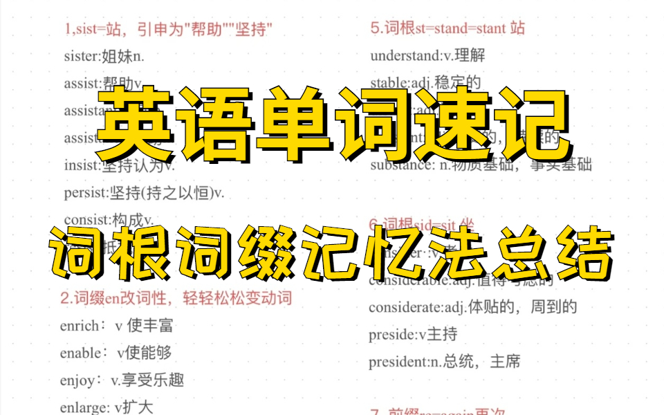 一分钟!单词速记词根词缀速记法|词汇量从2000提升到10000+,词根词缀或许更有效【合集】16000英语单词 词根词缀记忆法 最快背单词法!哔哩哔哩...