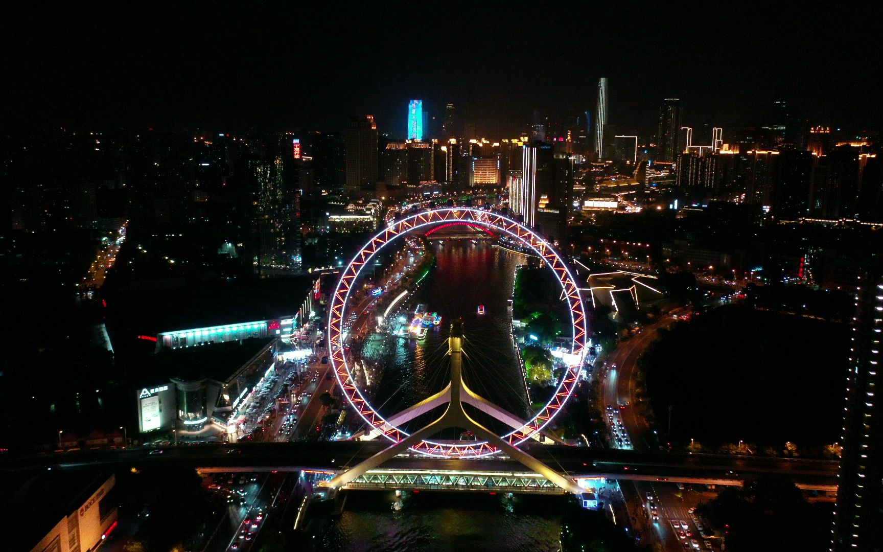 飛越天津之眼夜景