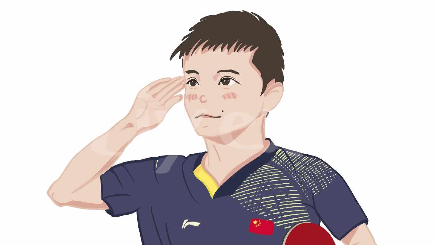 【手绘】樊振东未来可期!同时也致敬中国军人!