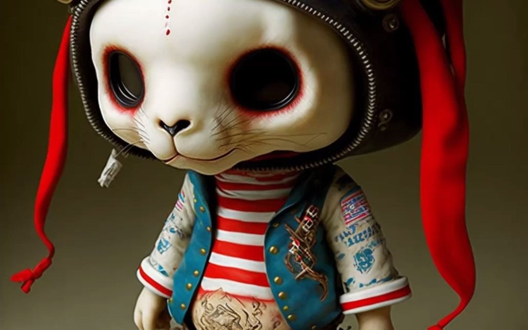 骷髅兔玩偶-3个ai协作完成的一段小动画片段