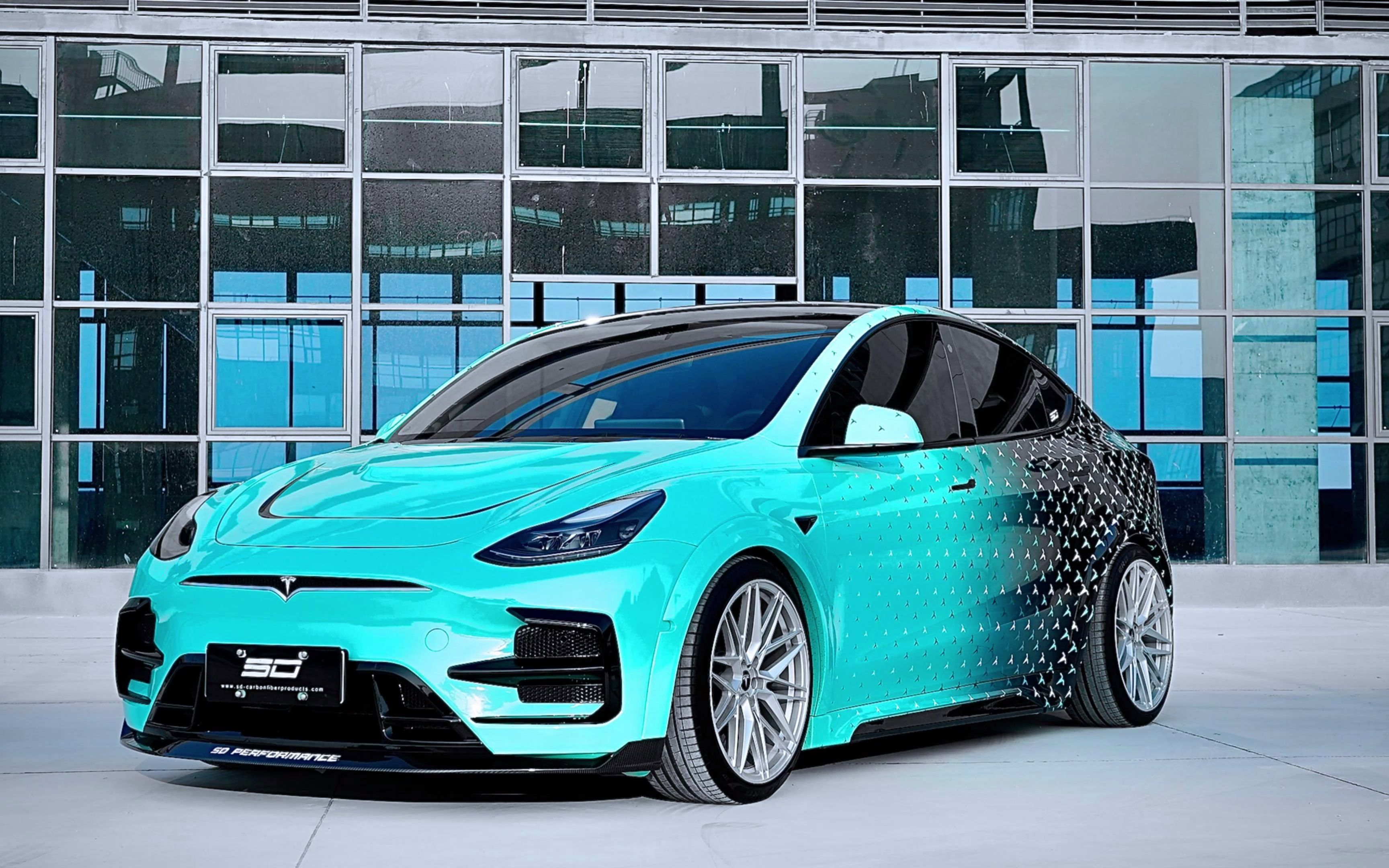 sdcarbon新款特斯拉modely碳纤维套件-户外拍摄细节-sd盛东碳纤维-sd