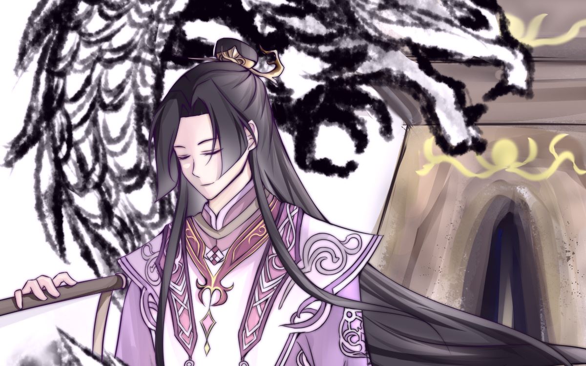 【板绘过程】降龙仙尊(划水冠军)裘永思_哔哩哔哩