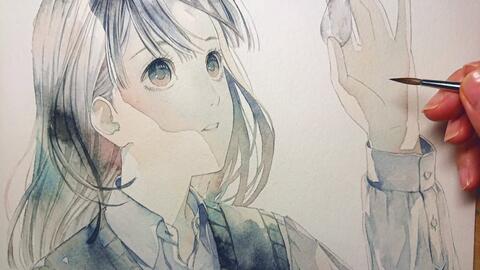 透明水彩 イラストメイキング Hexe Watercolor Painting 哔哩哔哩 Bilibili