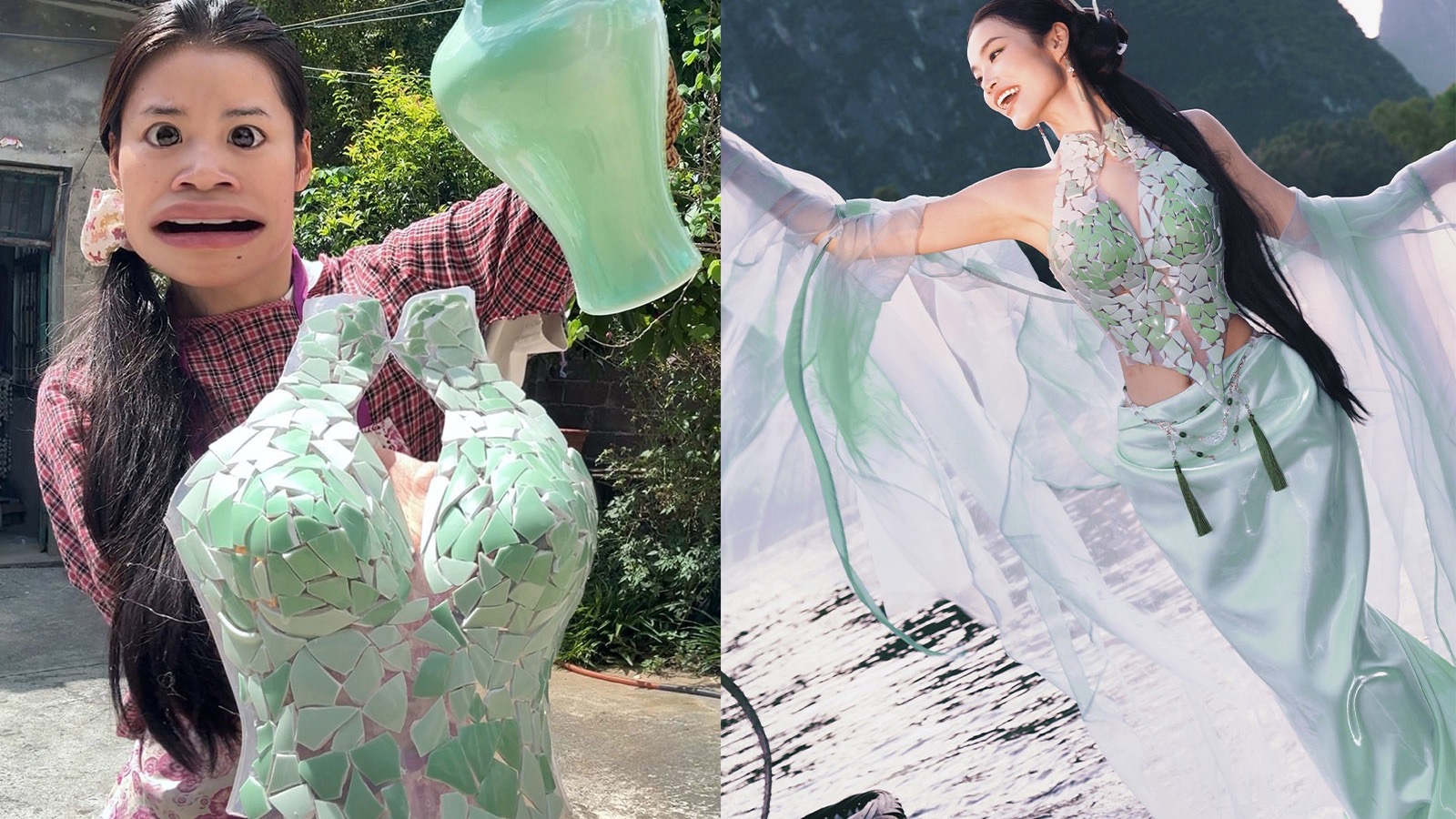 打碎五位数天青汝瓷做一件高定礼服?!⛰️