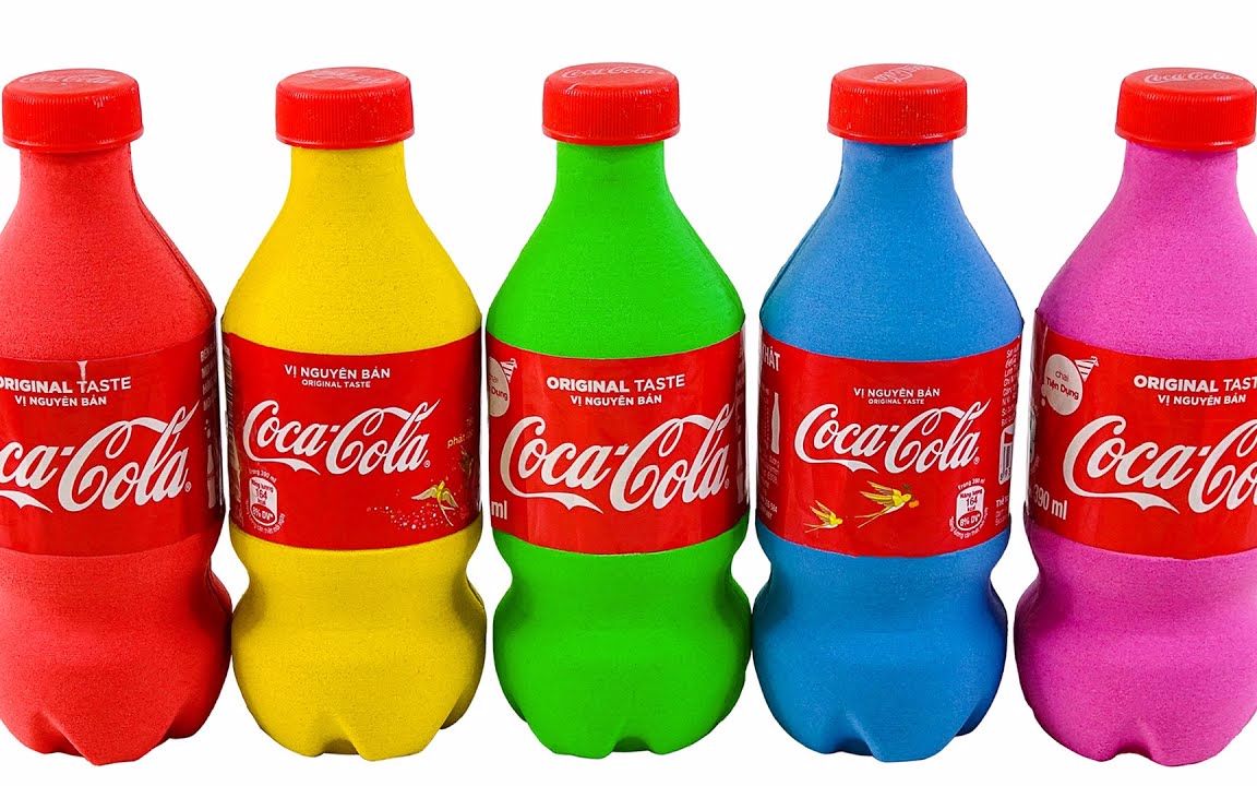 用动力砂切割,制作彩虹可乐瓶!