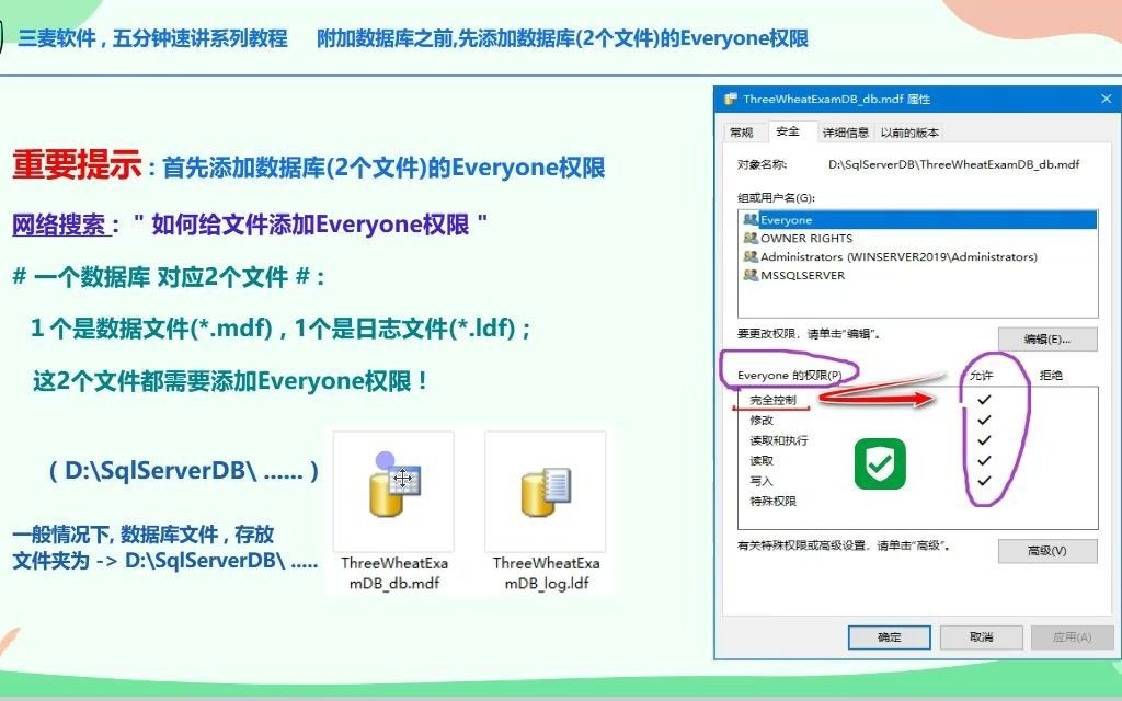 三麦软件  S02.(d)Win7文件的Everyone用户 , 完全控制权限怎么设置哔哩哔哩bilibili