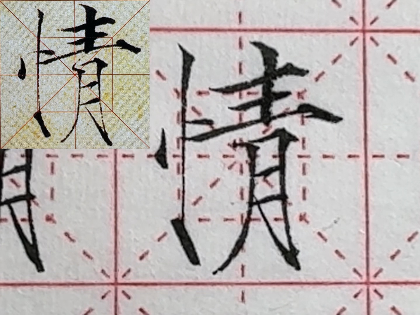 瘦金体"情"书写要点