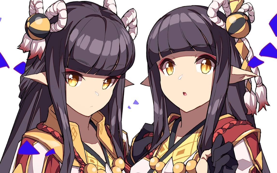 活动作品画一对可爱的龙人看板娘姐妹