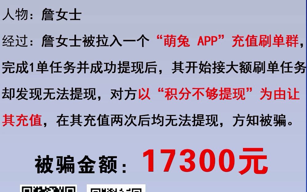 广西警方反诈警示案例:被萌兔APP诈骗17300元哔哩哔哩bilibili