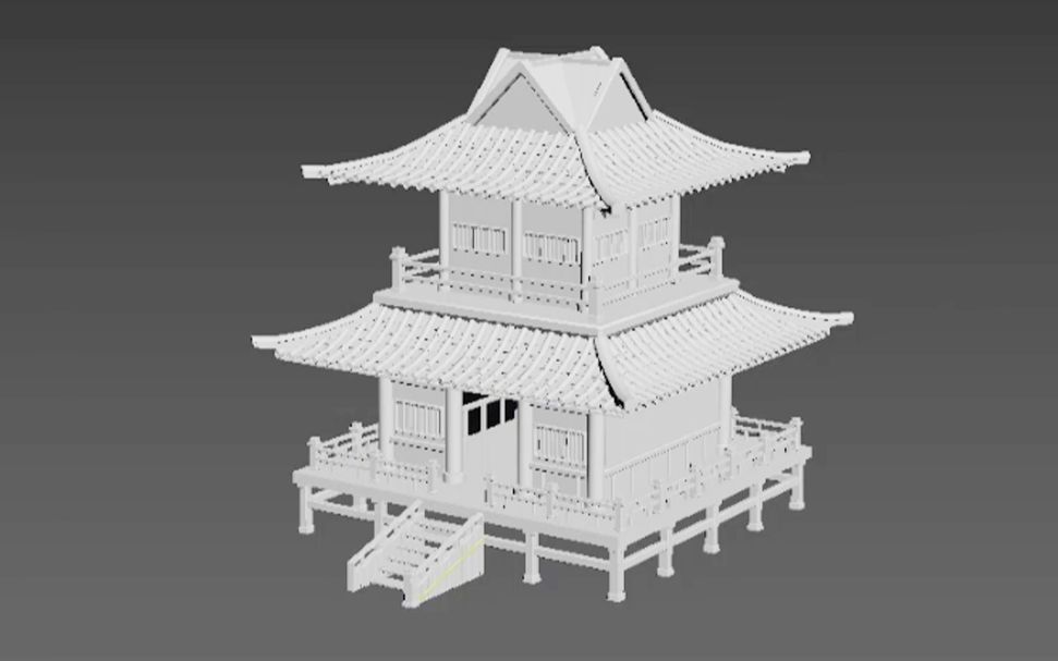 3d建模大户人家的房子古风场景建筑模型制作