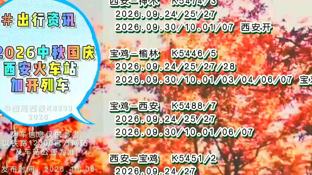 2026全国铁路第四季度调图最新消息（四）