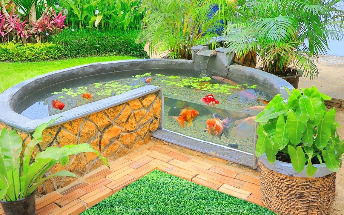 花六百在院里建个性鱼池都骂我人傻钱多看见成品当场目瞪口呆