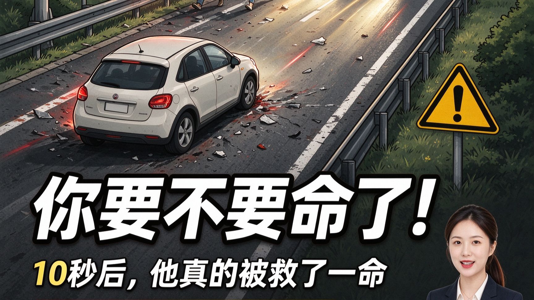 交警怒吼“你要不要命了！”10秒后真救了他一命