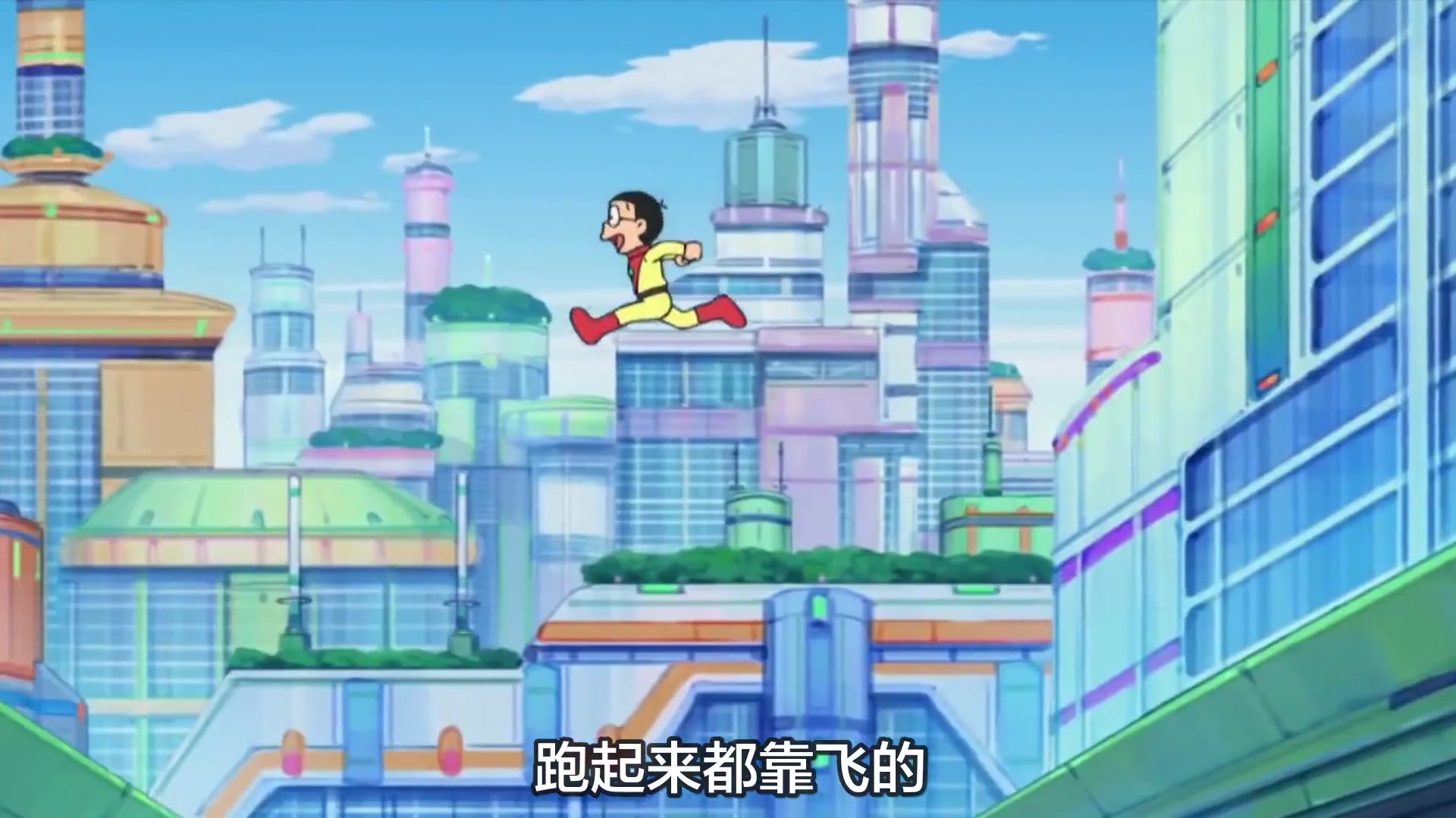 哆啦a梦:未来城市被外星人入侵,大雄和孙子并肩作战