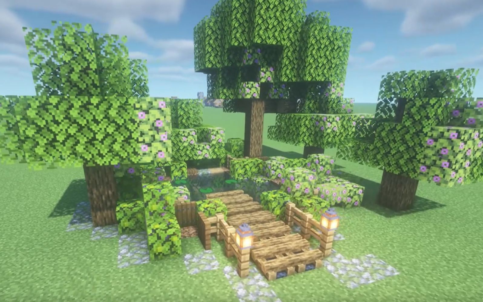 【minecraft】教你做一个耐看的美西螈池塘_我的世界