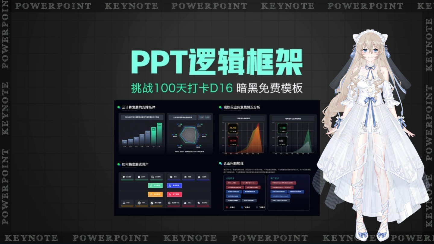 挑战100天制作600页PPT模板 第16天 逻辑图表 #PPT #ppt模板 #keynote #图表 #办公今天制作一套暗色系炫酷PPT模板哔哩哔哩bilibili