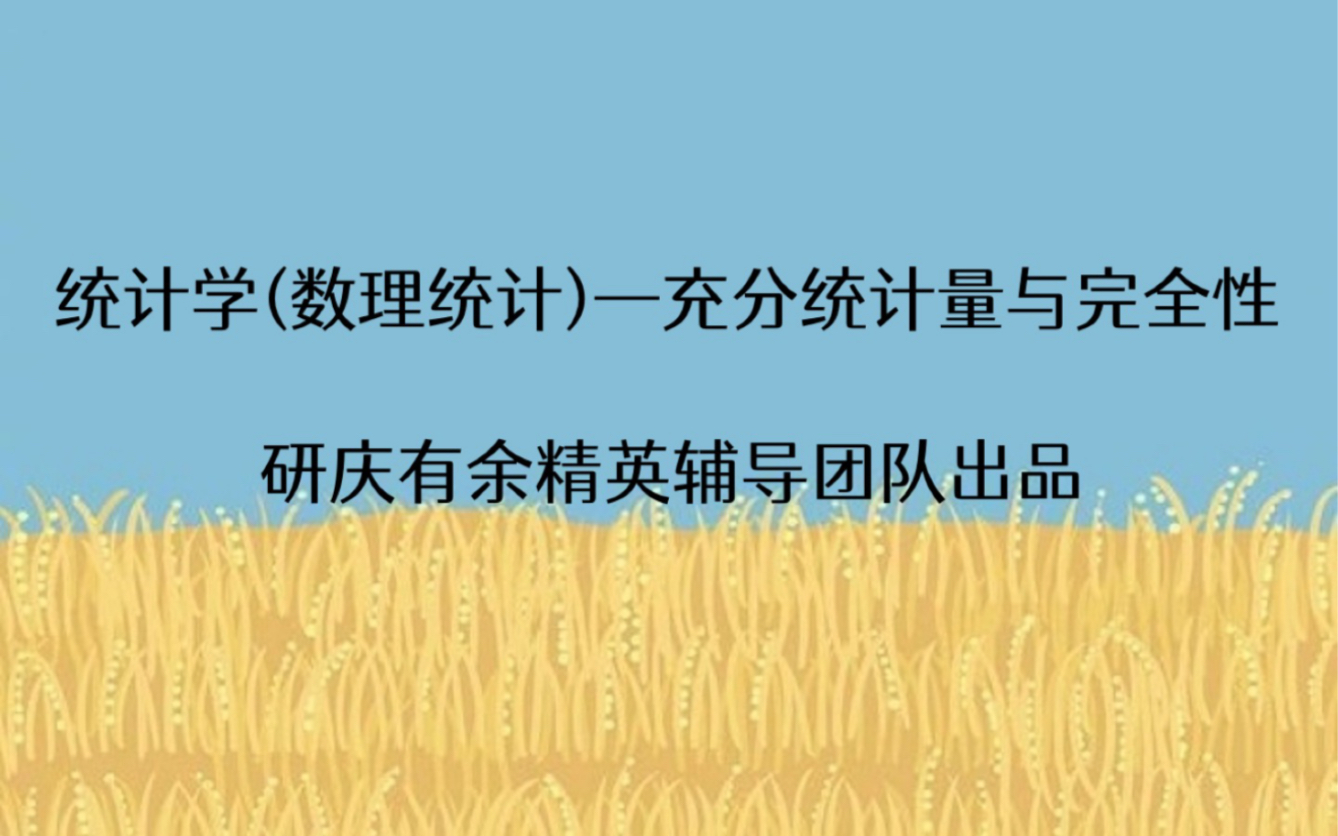 数理统计——充分统计量与完全性,北大数院金融硕士/应用统计硕士、清华应用统计硕士、北大叉院数学统计硕士考研适用哔哩哔哩bilibili