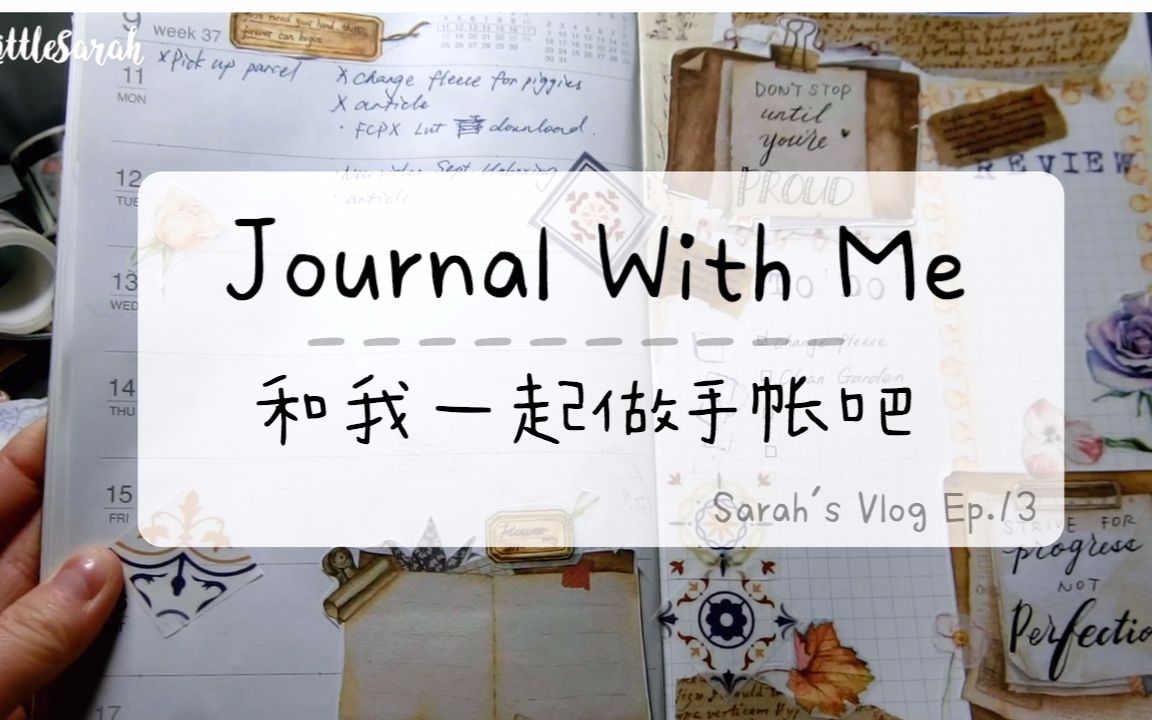 【手帐 ⷠ文具】theLittleSarah ⷠJournal with Me #001 | 和我一起做手帐吧 | 复古 | 周计划 | 纸胶带 | 便签哔哩哔哩bilibili